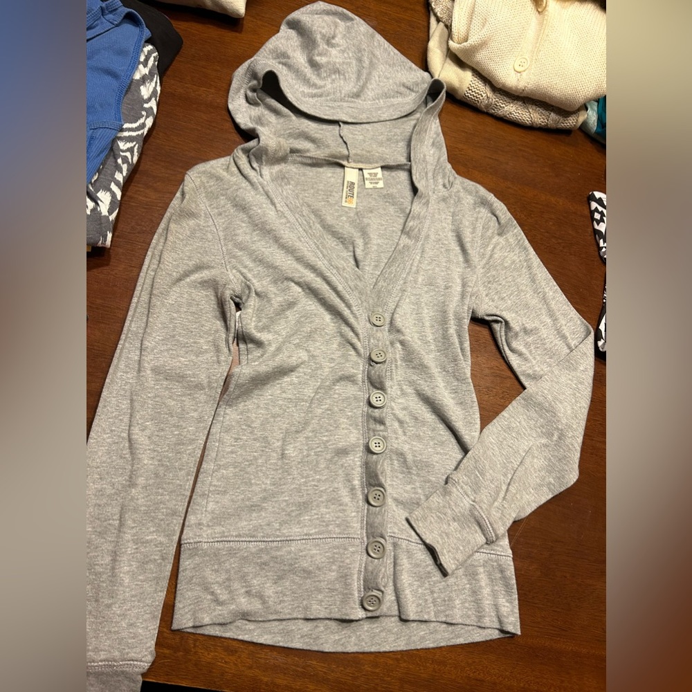 hooded button down size 10/12